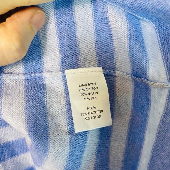 Brodie Cashmere Wispr knitwear sweater blue orange stripe size M - Picture 5 of 6